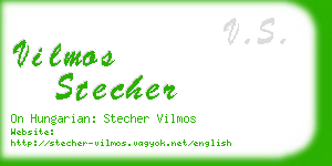 vilmos stecher business card